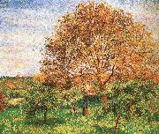 Camille Pissarro Red sky under the apple tree oil